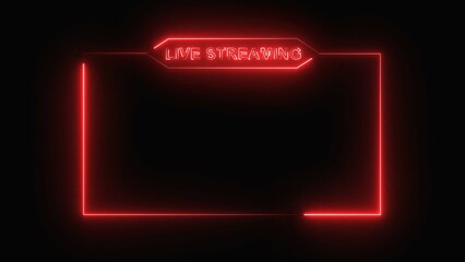 Live streaming neon frame overlay template for twitch youtube and facebook