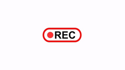 Video recording rec button icon symbol for streaming live broadcast rec