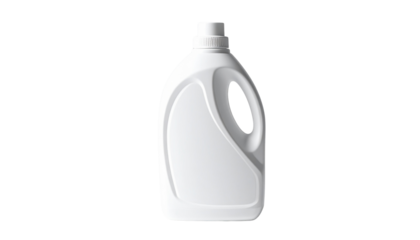 White Laundry Detergent Bottle isolated on solid white background Png form