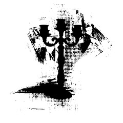 Candelabra texture in distressed illustration