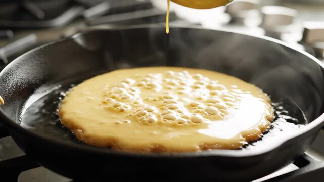 Making Pancakes: A Step-by-Step Guide to Cooking Fluffy Pancakes from Pour to Cook minimal 50