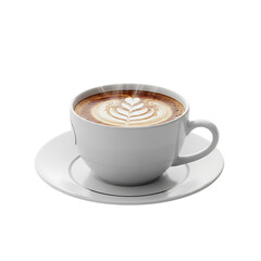 Steaming hot cappuccino with exquisite latte art, perfect for coffee shop menus, cafe promotions, or morning inspiration.