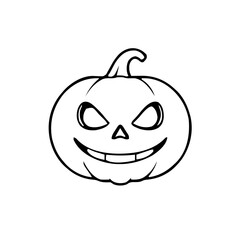 Obraz premium Halloween – Pumpkins & Jack-o-lanterns (BW Outline) – jack o lantern cross eyes
