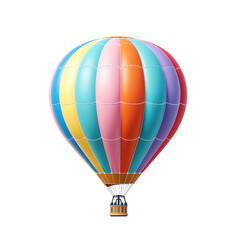 Naklejka premium Colorful hot air balloon with striped pastel envelope and basket