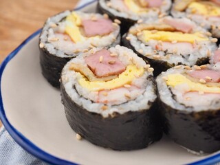 한국음식 김밥, 요리 
