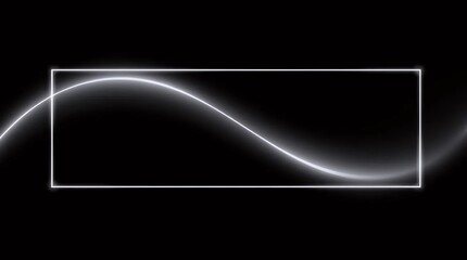 Fototapeta premium futuristic black background with smooth white light wave flowing across minimal elegant abstract design