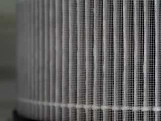 Surface of nylon mesh and filter paper in the dust filter