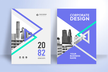 2026 Desk Calendar Template – Purple Geometric Corporate Layout
