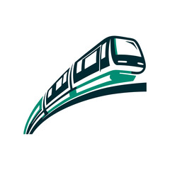 Modern Monorail Train Icon, Public Transport A solid lavender monorail train gliding along an elevated track