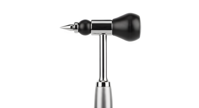 Neurological reflex hammer used by doctors for diagnostic medical examination and testing. isolated PNG with Transparent Background