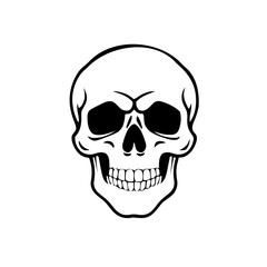 Fototapeta premium Halloween – Spooky Creatures & Characters (BW Outline) – skull simple outline minimal