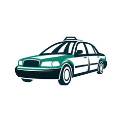 Modern Taxi Cab Vector Illustration on White A solid amber taxi cab waiting at a street corner © Warten Weg