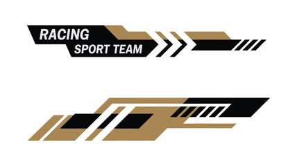 Car stripes and side graphic vector set, minimalist decal and sticker design, automotive decoration illustration, modern vehicle styling and racing car graphics concept