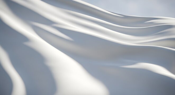 Dynamic texture of a pristine white flag or smooth fabric rippling in gentle motion, conveying a sense of tranquility, hope, and new opportunities for a clean slate