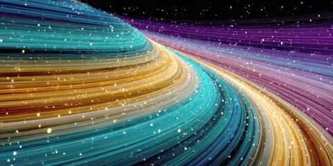 Vibrant Light Streaks and Sparkling Particle Trails Abstract Background