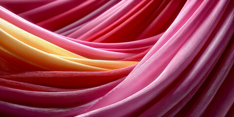 Vibrant Abstract Flowing Lines and Curved Texture in Pink and Red Tones