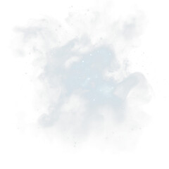 Soft blue and white abstract smoke overlay with ethereal sparkles, creating a dreamy atmosphere for artistic design and creative projects with copy space