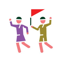 capture the flag color flat icon for digital and print projects.