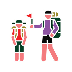 counselor and child color flat icon for digital and print projects.