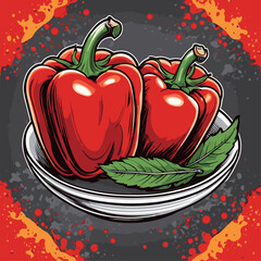 fresh paprika cartoon vector