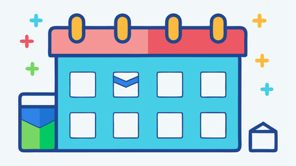 A colorful calendar marked with important school events and deadlines.