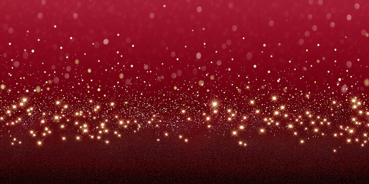 Roter Weihnachtshintergrund mit goldenen Lichteffekten und Bokeh