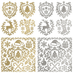 Christmas holiday ornament patterns transparent background