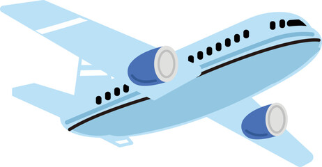 Airplane Flying in Sky Travel Concept Flat Vector