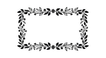 Elegant floral frame with delicate leaves and small flower details