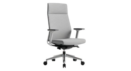 Ergonomic office chair on transparent background