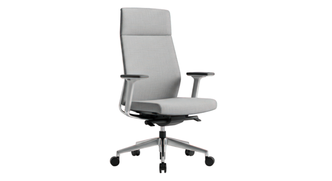 Ergonomic office chair on transparent background