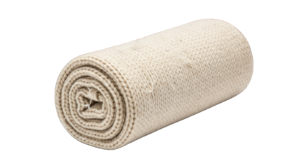 Rolled-up bandage on transparent background