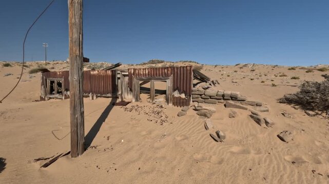 Kolmannskuppe (Kolmanskop) Ghost Town in Namibia with the abandoned buildings, Namib desert, Africa