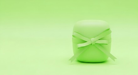 Green gift box with ribbon present for birthday christmas or special occasion sale