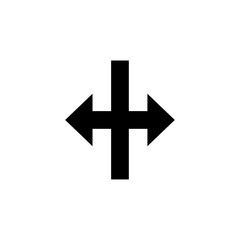 Resize icon with directional arrows in black, representing adjustment or resizing action in user interface design
