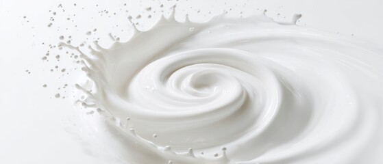 The Milk Swirl Splash Captured in High Speed with Smooth Creamy Texture