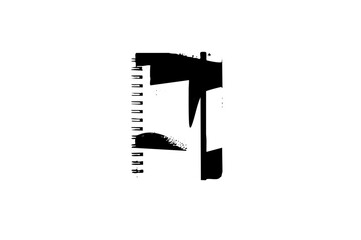Letter T Splits Form with Deconstruction in Typography