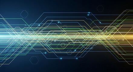 Obraz premium Abstract technology background with circuit lines digital network connection concept