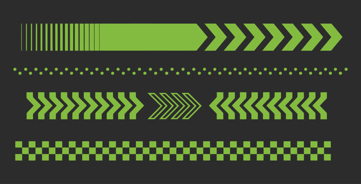 Set of car stripes, car race stripes, racing sticker design, graphic sport decal, vinyl element, automobile decoration, motorsport and racing design vector illustration