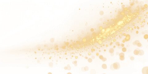 Festive gold sparkles explode with shimmering confetti and glowing particles. Perfect for holiday,...