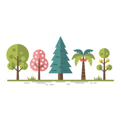 Collection of Flat Design Trees and Plants Illustration