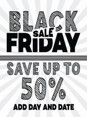 Black Friday big sale flyer poster or social media post design