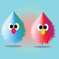  Funny Beautiful Pinky Hairy Cartoon On Stock Vector