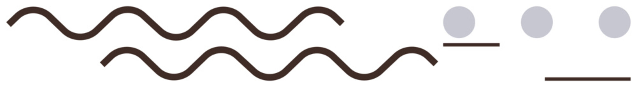 Wavy parallel lines and uniformly spaced dots with geometric alignment. Ideal for creativity, minimalism, technology, abstract art, design principles, patterns, communication. Simple flat metaphor