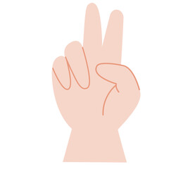 Number Two Hand Gesture - Minimalist Finger Counting Vector