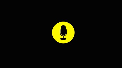 Audio microphone icon animation. Radio wave of podcast microphone animation on the black background.