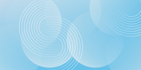 Abstract minimalist banner background, pastel colorful, blue and white gradations. Circle effect style geometric simple artPrint