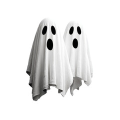 Playful sheet-ghost silhouette with two oval eye cutouts