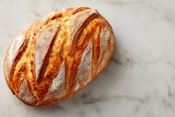 Discover the comforting aroma and artisanal crust of this freshly baked, rustic loaf, perfect for elevating any mealtime experience with wholesome goodness.