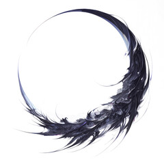Curved crescent shape of black cloud